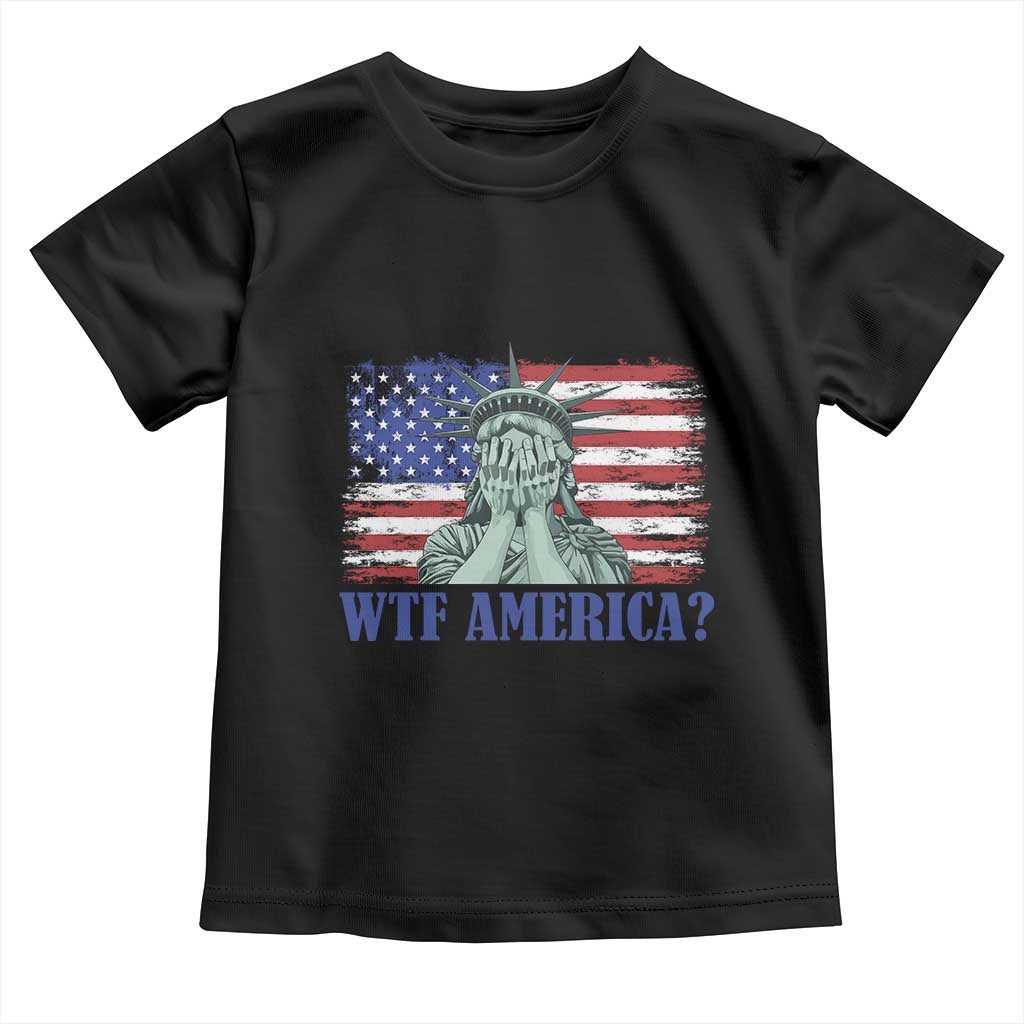 Funny American Toddler T Shirt Statue of Liberty WTF USA Freedom Satire - Wonder Print Shop