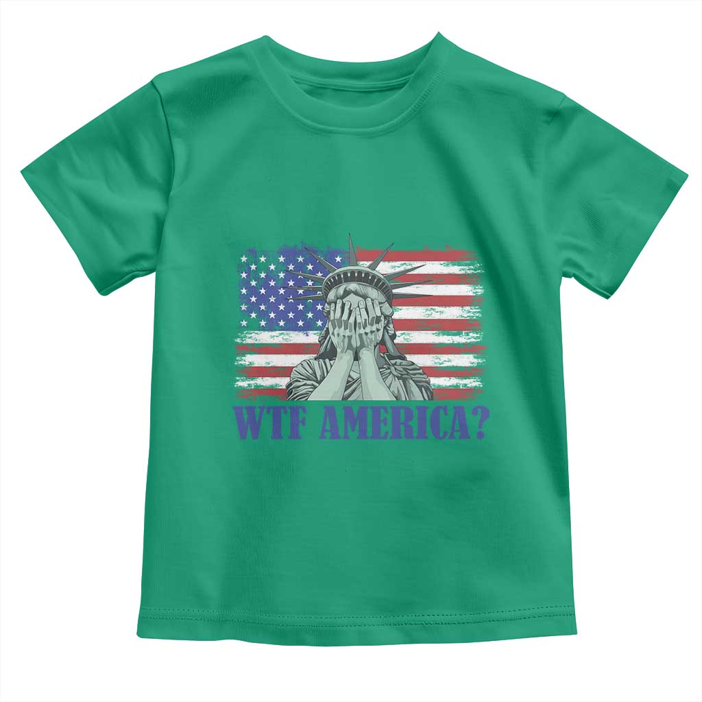 Funny American Toddler T Shirt Statue of Liberty WTF USA Freedom Satire - Wonder Print Shop