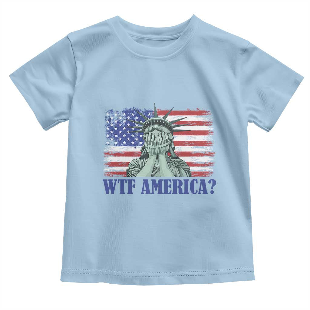 Funny American Toddler T Shirt Statue of Liberty WTF USA Freedom Satire - Wonder Print Shop