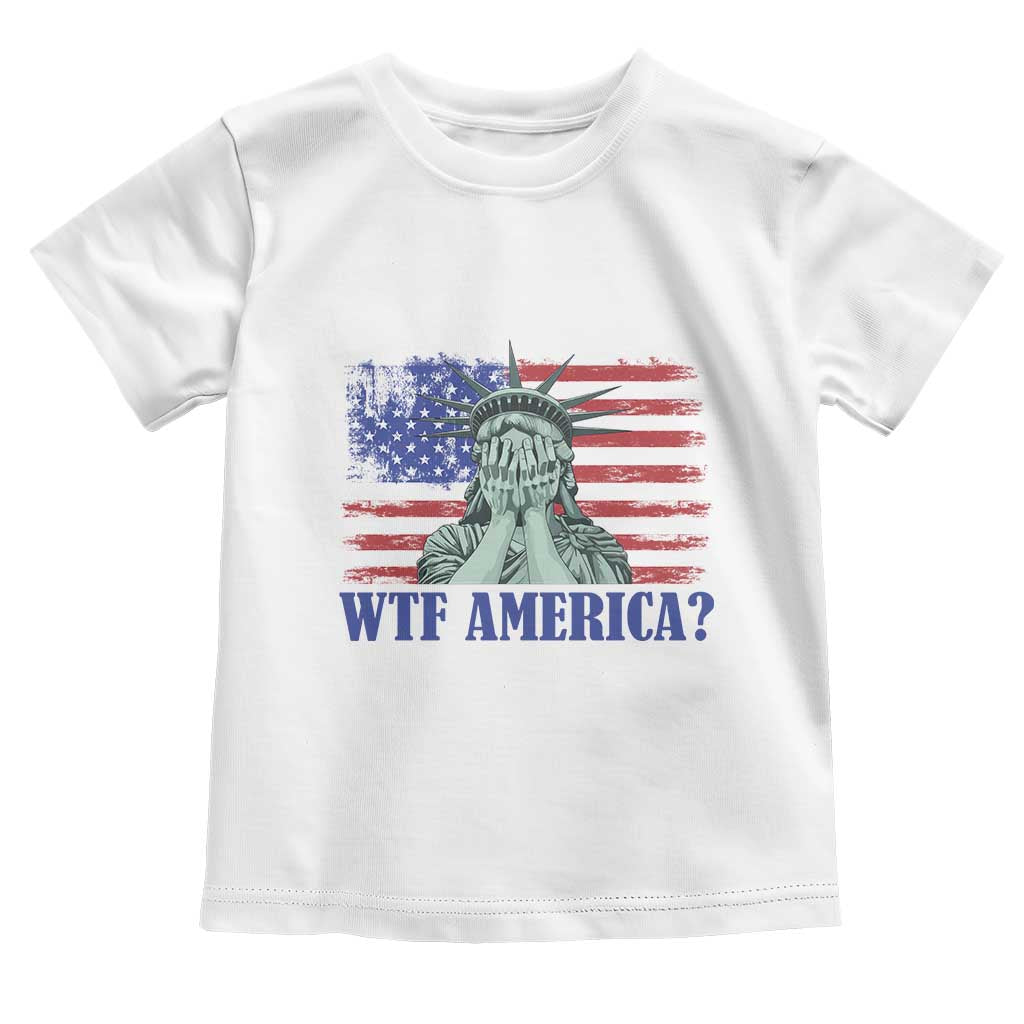 Funny American Toddler T Shirt Statue of Liberty WTF USA Freedom Satire - Wonder Print Shop