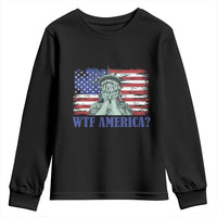 Funny American Youth Sweatshirt Statue of Liberty WTF USA Freedom Satire - Wonder Print Shop