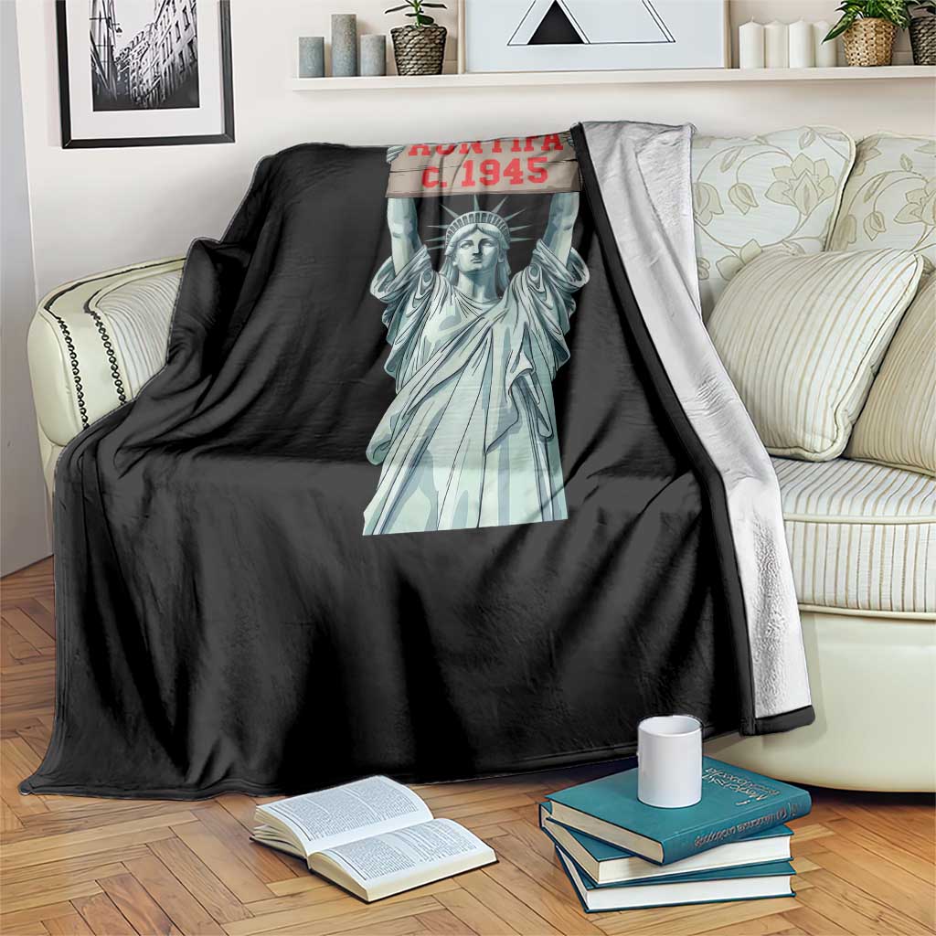 Antifa Fascism Throw Blanket Statue of Liberty Anti Fascism Patriotic - Wonder Print Shop