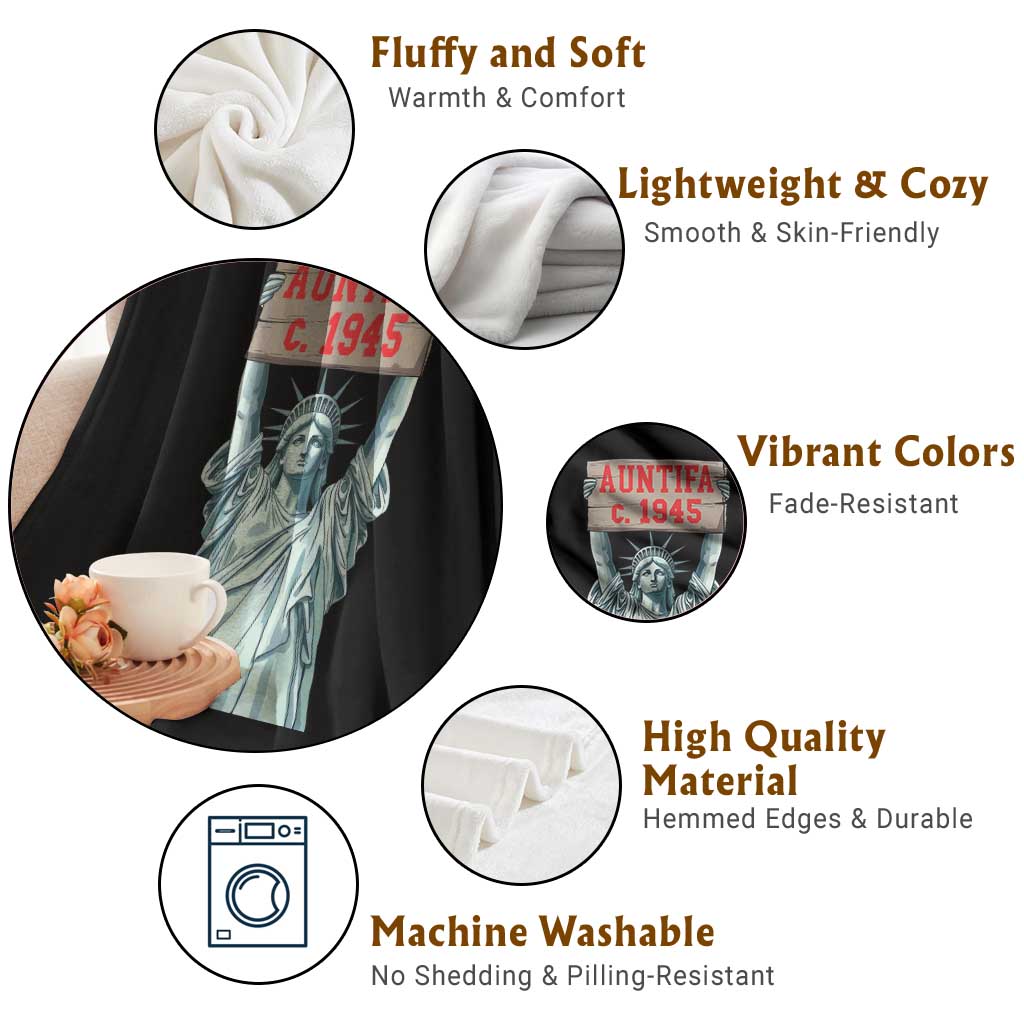 Antifa Fascism Throw Blanket Statue of Liberty Anti Fascism Patriotic - Wonder Print Shop