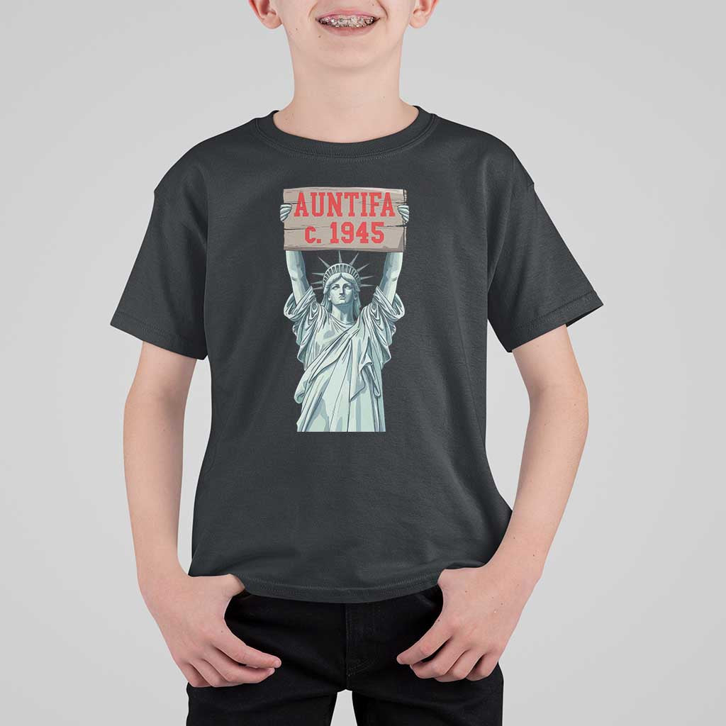 Antifa Fascism T Shirt For Kid Statue of Liberty Anti Fascism Patriotic - Wonder Print Shop
