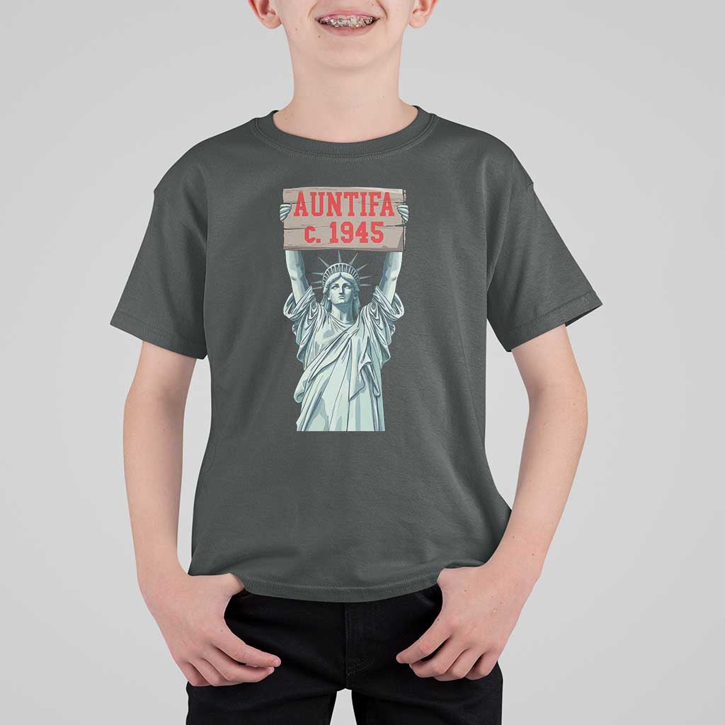 Antifa Fascism T Shirt For Kid Statue of Liberty Anti Fascism Patriotic - Wonder Print Shop
