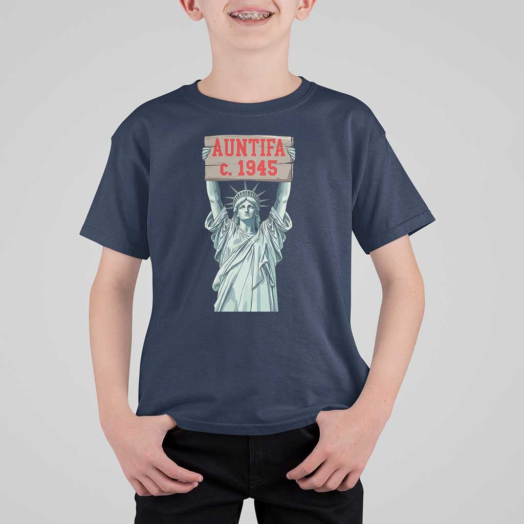 Antifa Fascism T Shirt For Kid Statue of Liberty Anti Fascism Patriotic - Wonder Print Shop