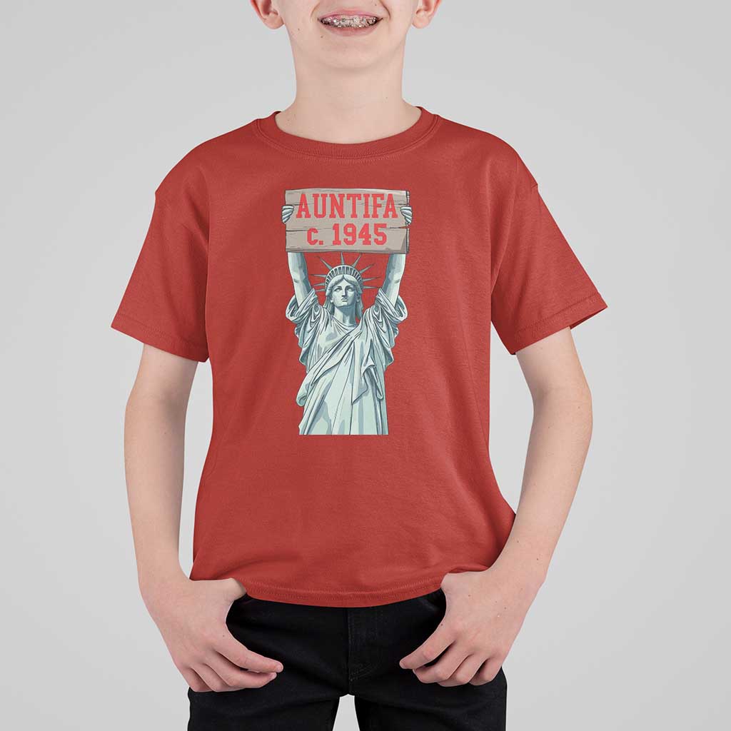 Antifa Fascism T Shirt For Kid Statue of Liberty Anti Fascism Patriotic - Wonder Print Shop