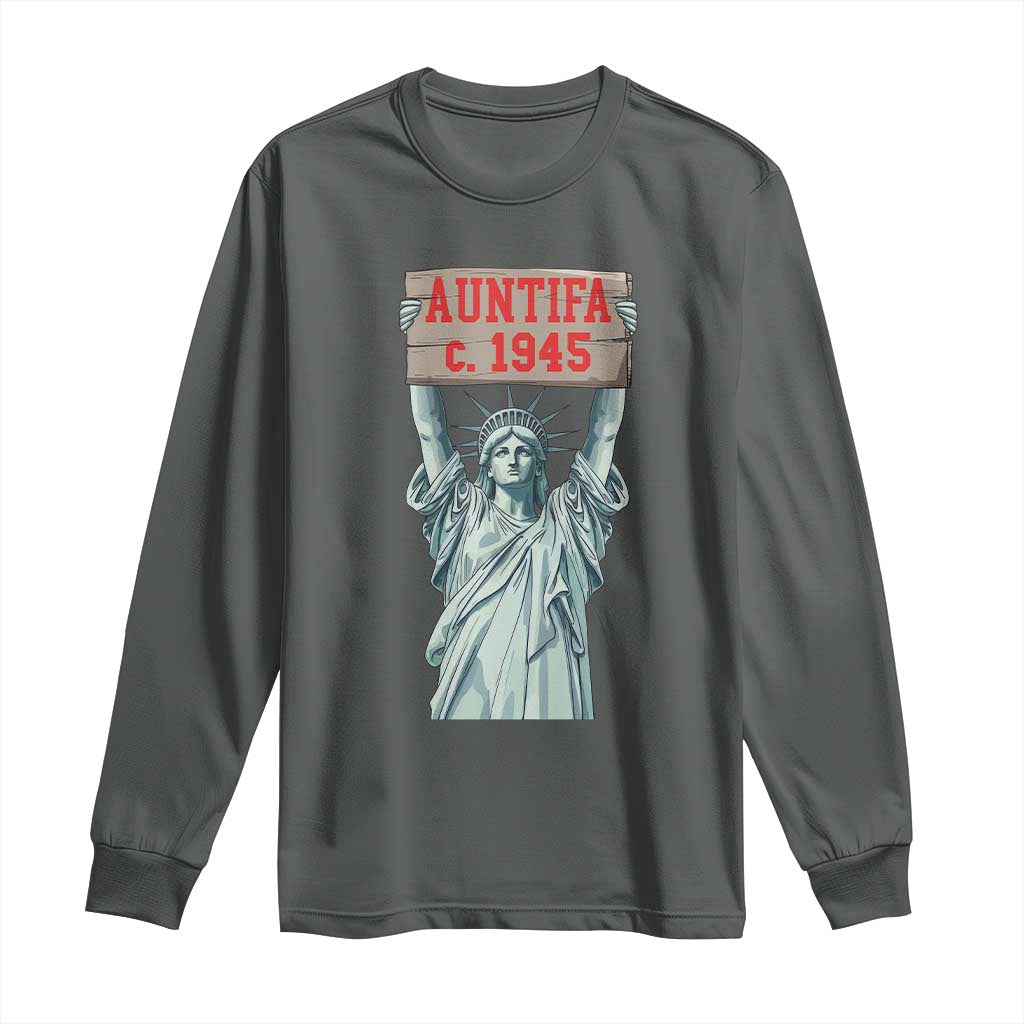 Antifa Fascism Long Sleeve Shirt Statue of Liberty Anti Fascism Patriotic - Wonder Print Shop