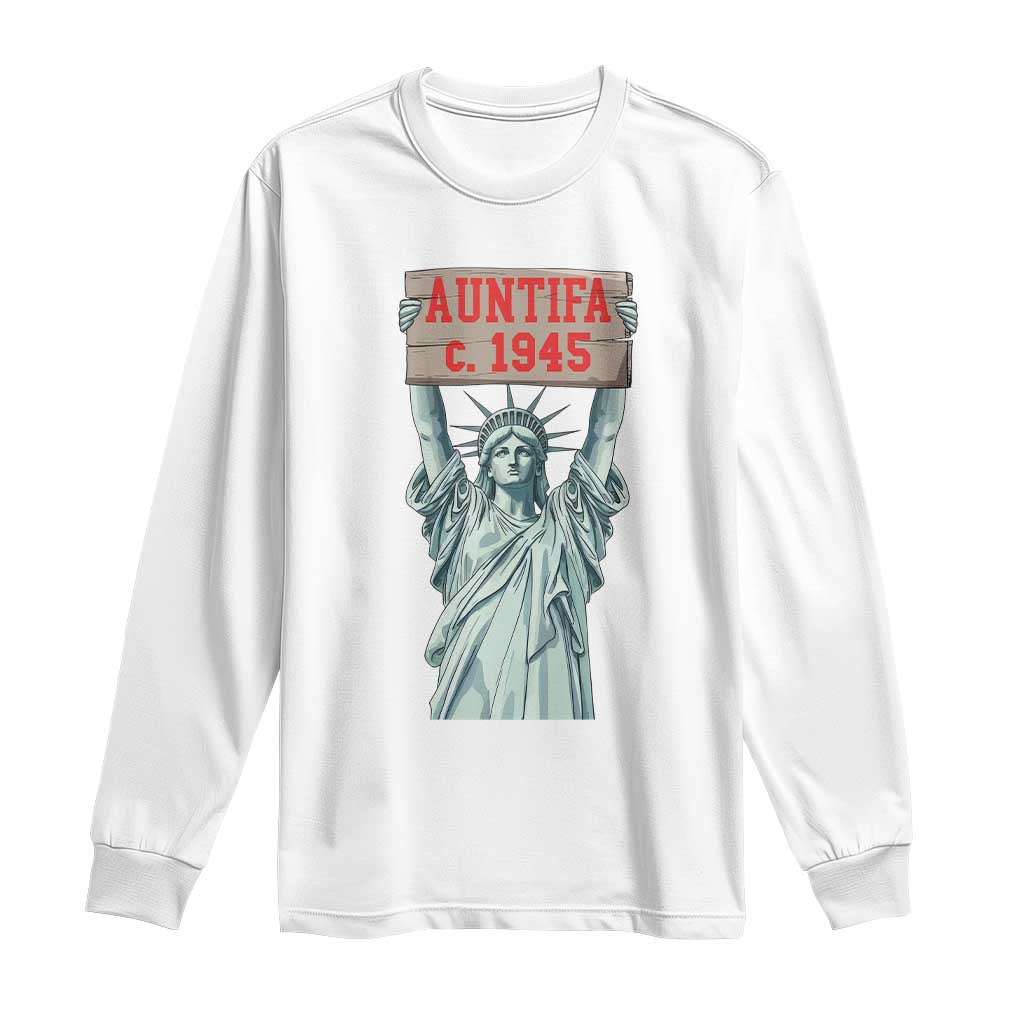 Antifa Fascism Long Sleeve Shirt Statue of Liberty Anti Fascism Patriotic - Wonder Print Shop