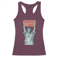 Antifa Fascism Racerback Tank Top Statue of Liberty Anti Fascism Patriotic - Wonder Print Shop