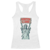 Antifa Fascism Racerback Tank Top Statue of Liberty Anti Fascism Patriotic - Wonder Print Shop