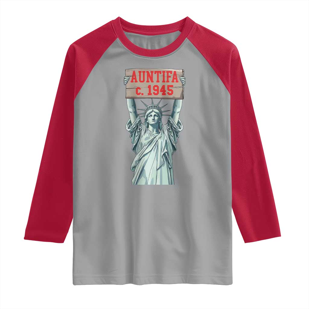 Antifa Fascism Raglan Shirt Statue of Liberty Anti Fascism Patriotic - Wonder Print Shop