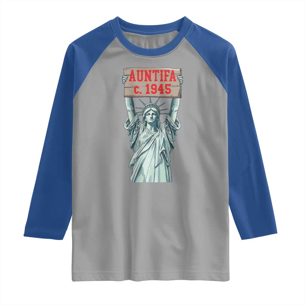 Antifa Fascism Raglan Shirt Statue of Liberty Anti Fascism Patriotic - Wonder Print Shop