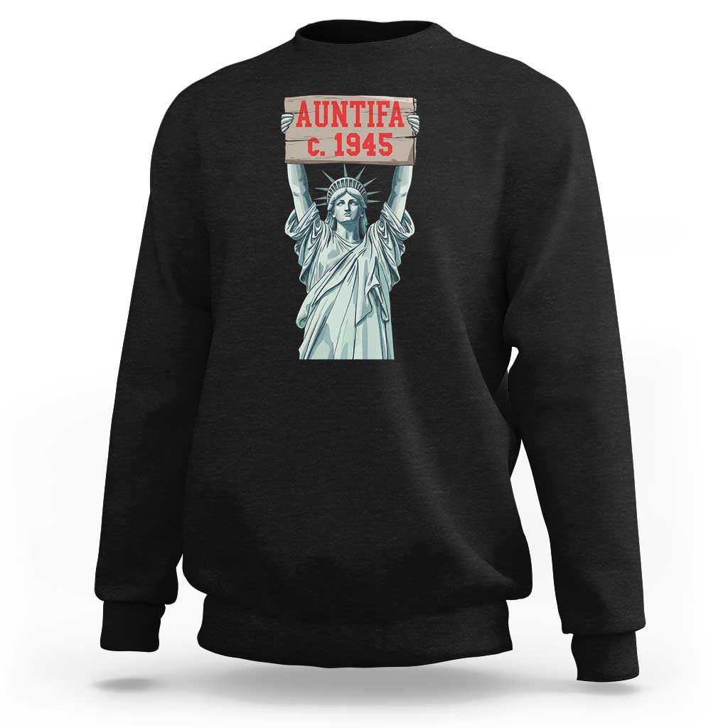 Antifa Fascism Sweatshirt Statue of Liberty Anti Fascism Patriotic - Wonder Print Shop
