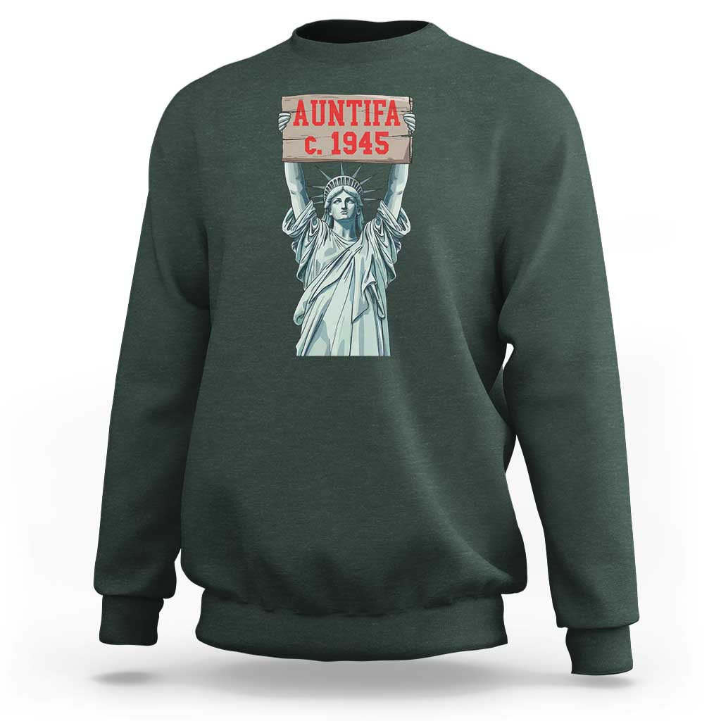 Antifa Fascism Sweatshirt Statue of Liberty Anti Fascism Patriotic - Wonder Print Shop