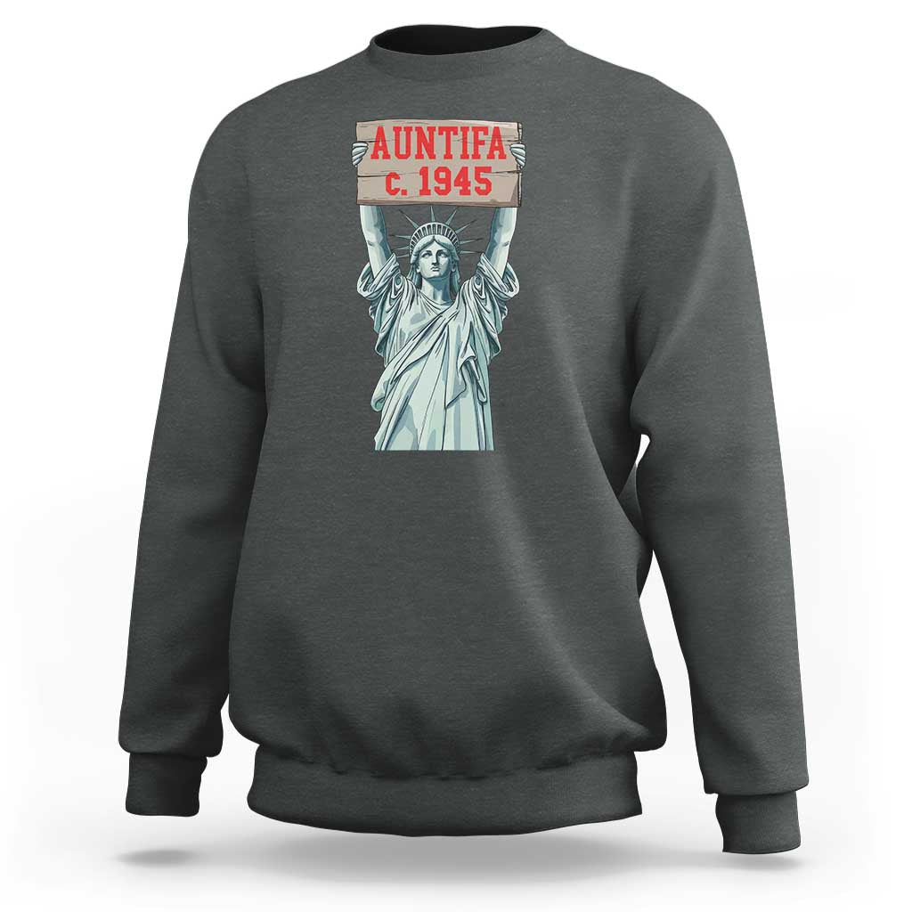 Antifa Fascism Sweatshirt Statue of Liberty Anti Fascism Patriotic - Wonder Print Shop