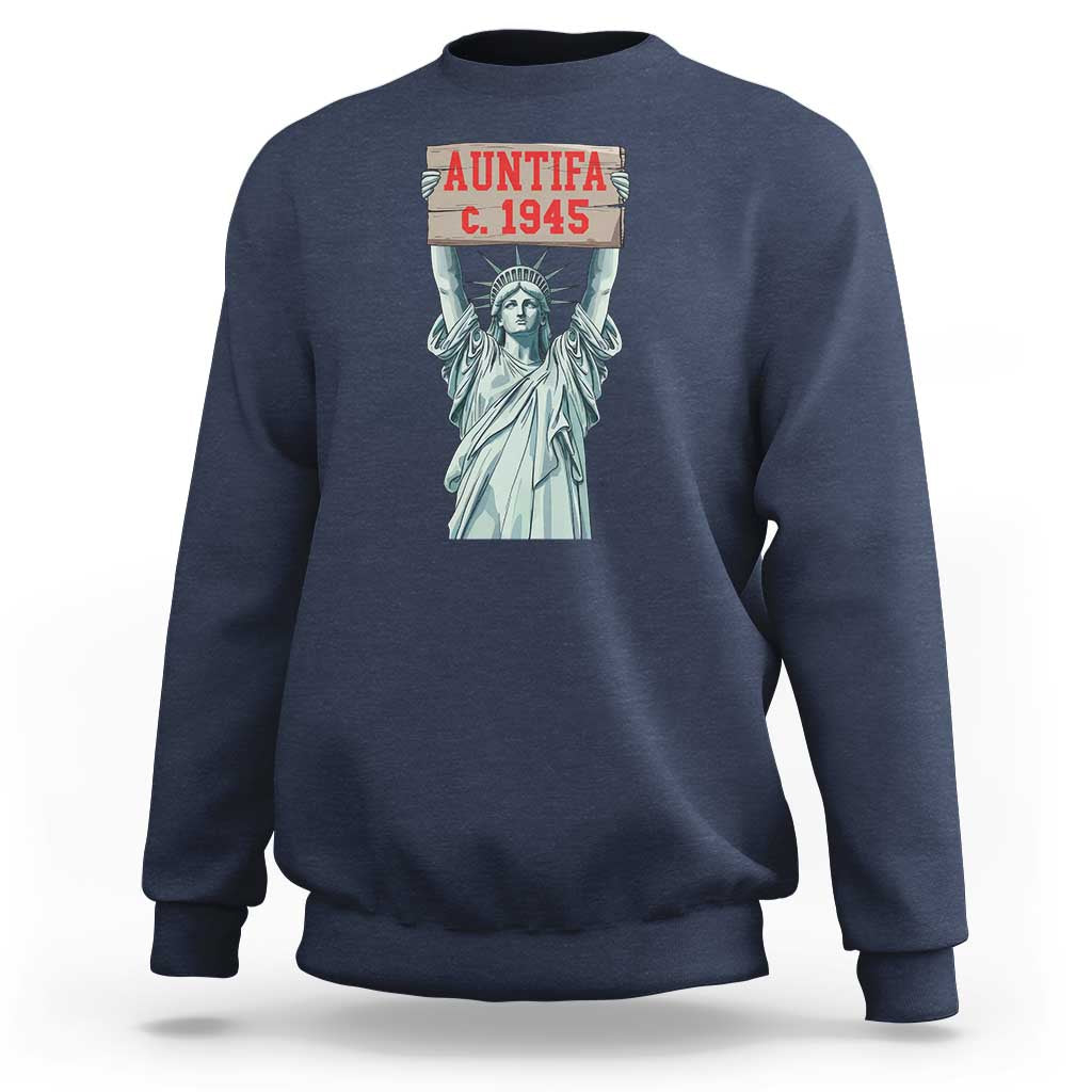 Antifa Fascism Sweatshirt Statue of Liberty Anti Fascism Patriotic - Wonder Print Shop