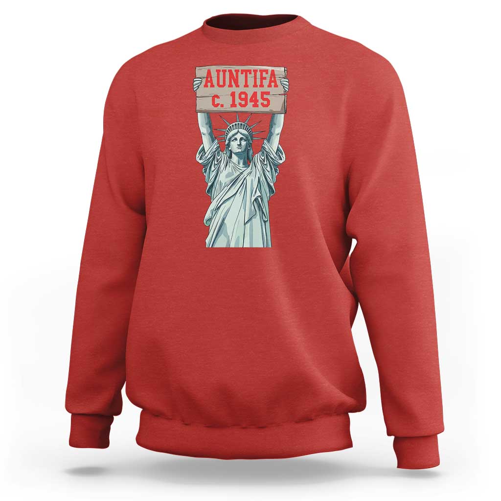 Antifa Fascism Sweatshirt Statue of Liberty Anti Fascism Patriotic - Wonder Print Shop