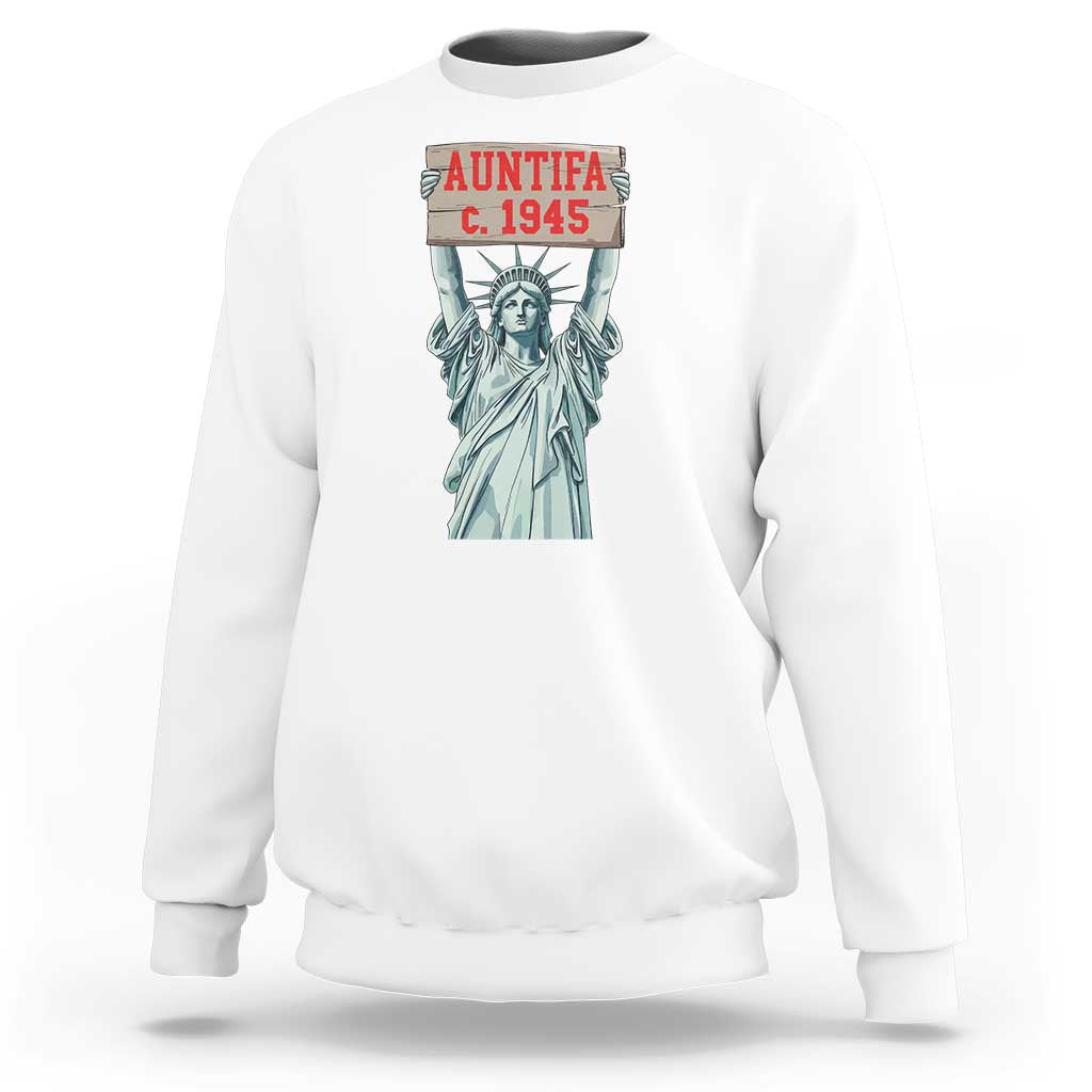 Antifa Fascism Sweatshirt Statue of Liberty Anti Fascism Patriotic - Wonder Print Shop
