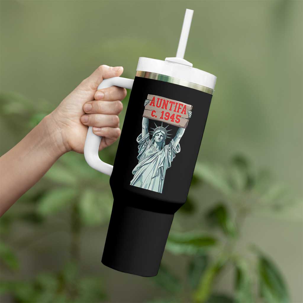 Antifa Fascism Tumbler With Handle Statue of Liberty Anti Fascism Patriotic - Wonder Print Shop