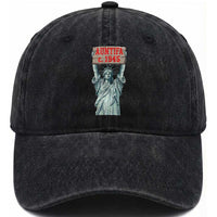Antifa Fascism Washed Cotton Baseball Cap Statue of Liberty Anti Fascism Patriotic