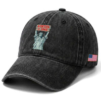 Antifa Fascism Washed Cotton Baseball Cap Statue of Liberty Anti Fascism Patriotic