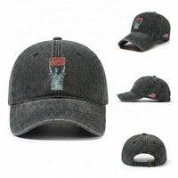 Antifa Fascism Washed Cotton Baseball Cap Statue of Liberty Anti Fascism Patriotic