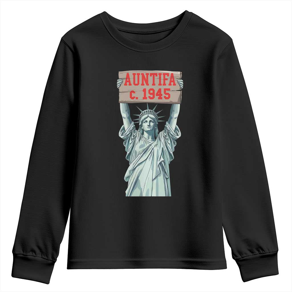 Antifa Fascism Youth Sweatshirt Statue of Liberty Anti Fascism Patriotic - Wonder Print Shop