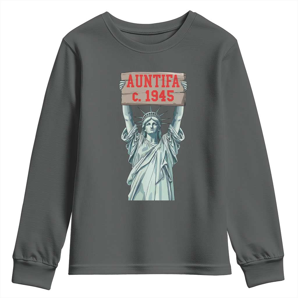 Antifa Fascism Youth Sweatshirt Statue of Liberty Anti Fascism Patriotic - Wonder Print Shop