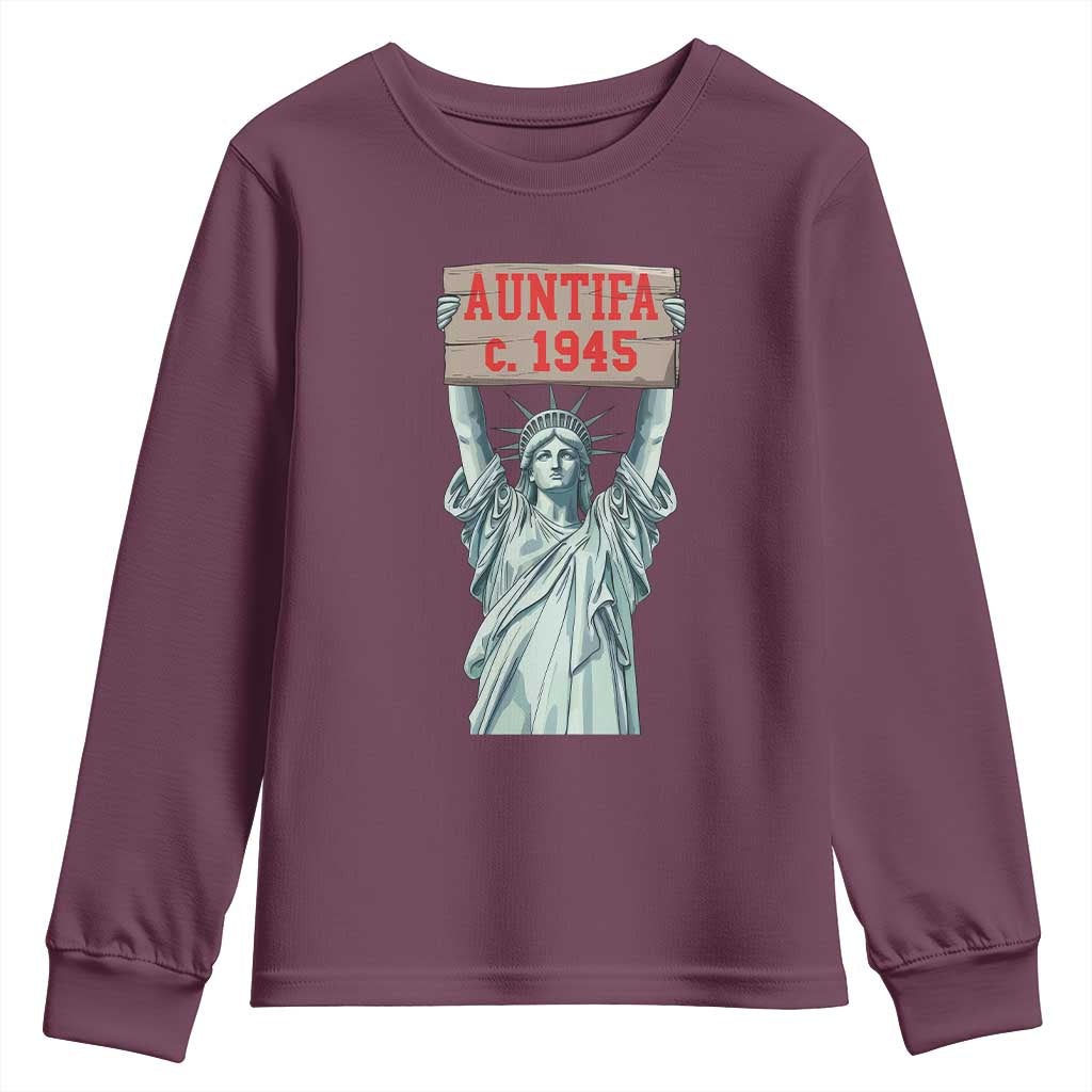 Antifa Fascism Youth Sweatshirt Statue of Liberty Anti Fascism Patriotic - Wonder Print Shop