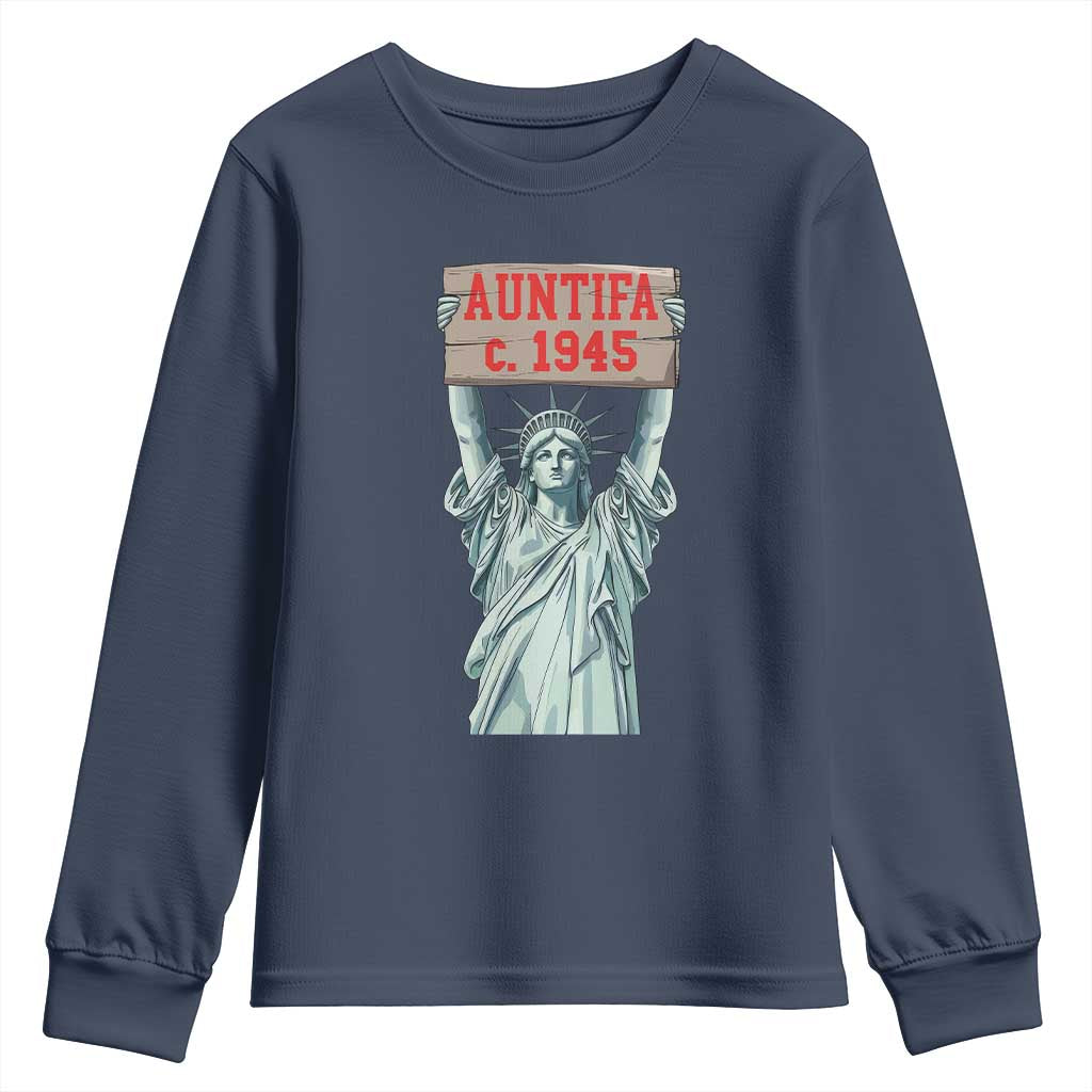 Antifa Fascism Youth Sweatshirt Statue of Liberty Anti Fascism Patriotic - Wonder Print Shop