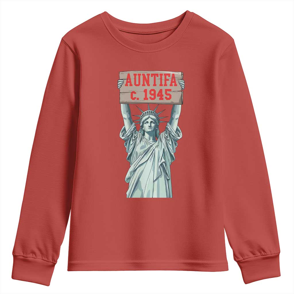Antifa Fascism Youth Sweatshirt Statue of Liberty Anti Fascism Patriotic - Wonder Print Shop