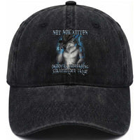Not Now Kitten Daddy Increasing Shareholder Value Washed Cotton Baseball Cap Funny Werewolf Meme Sarcastic