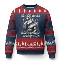 Not Now Kitten Daddy Increasing Shareholder Value Ugly Christmas Sweater Funny Alpha Wolf Meme