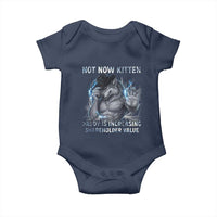 Not Now Kitten Daddy Increasing Shareholder Value Baby Onesie Funny Wolf Meme