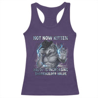 Not Now Kitten Daddy Increasing Shareholder Value Racerback Tank Top Funny Wolf Meme