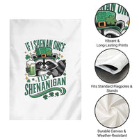 Funny St Patricks Day Raccoon Drinking Beer Garden Flag If I Shenan Once I'll Shenanigan