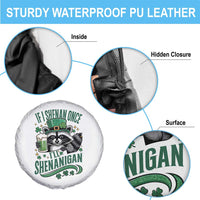 Funny St Patricks Day Raccoon Drinking Beer Spare Tire Cover If I Shenan Once I'll Shenanigan