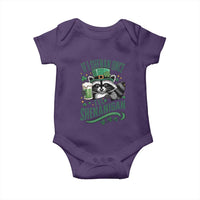 Funny St Patricks Day Raccoon Drinking Beer Baby Onesie If I Shenan Once I'll Shenanigan