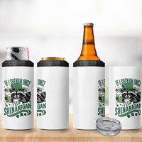 Funny St Patricks Day Raccoon Drinking Beer 4 in 1 Can Cooler Tumbler If I Shenan Once I'll Shenanigan