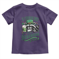 Funny St Patricks Day Raccoon Drinking Beer Toddler T Shirt If I Shenan Once I'll Shenanigan
