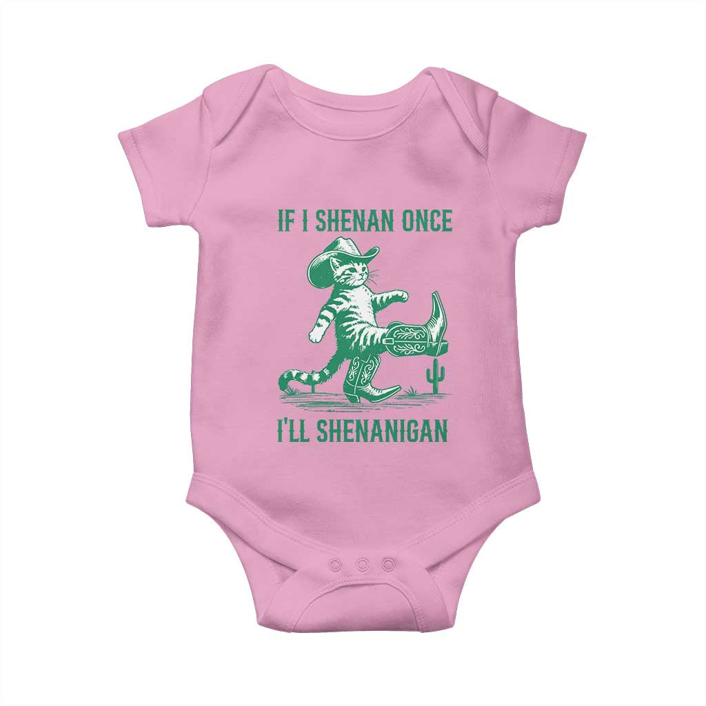 Cowboy Cat St Patrick Day Baby Onesie If I Shenan Once I'll Shenanigan