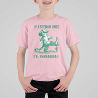 Cowboy Cat St Patrick Day T Shirt For Kid If I Shenan Once I'll Shenanigan