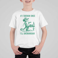 Cowboy Cat St Patrick Day T Shirt For Kid If I Shenan Once I'll Shenanigan