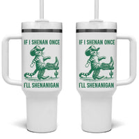 Cowboy Cat St Patrick Day Tumbler With Handle If I Shenan Once I'll Shenanigan