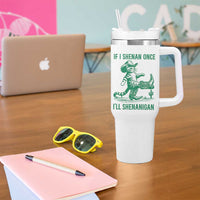 Cowboy Cat St Patrick Day Tumbler With Handle If I Shenan Once I'll Shenanigan