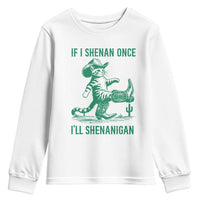 Cowboy Cat St Patrick Day Youth Sweatshirt If I Shenan Once I'll Shenanigan