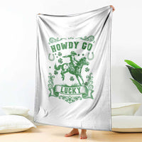 Cowboy St Patrick's Day Throw Blanket Howdy Go Lucky