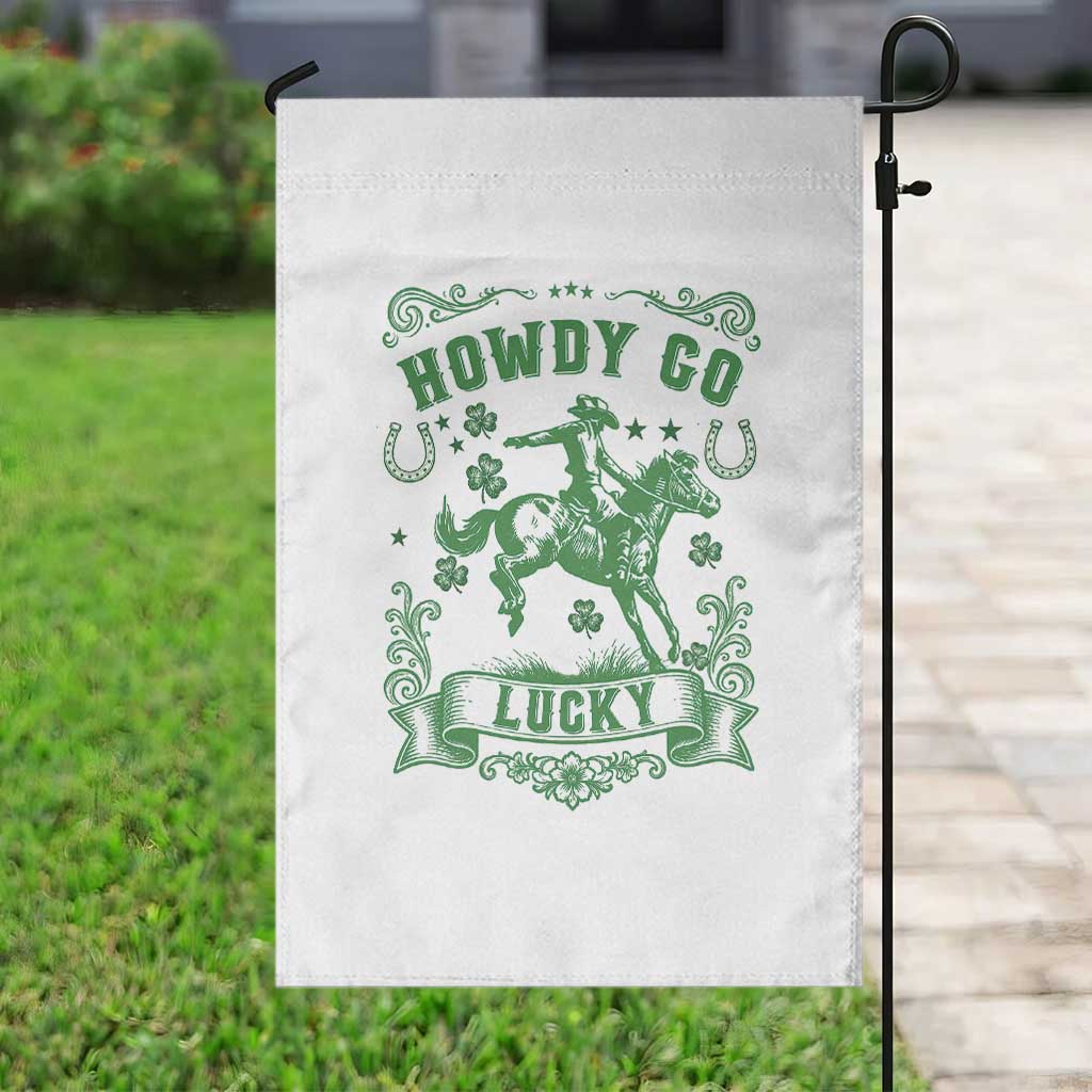 Cowboy St Patrick's Day Garden Flag Howdy Go Lucky