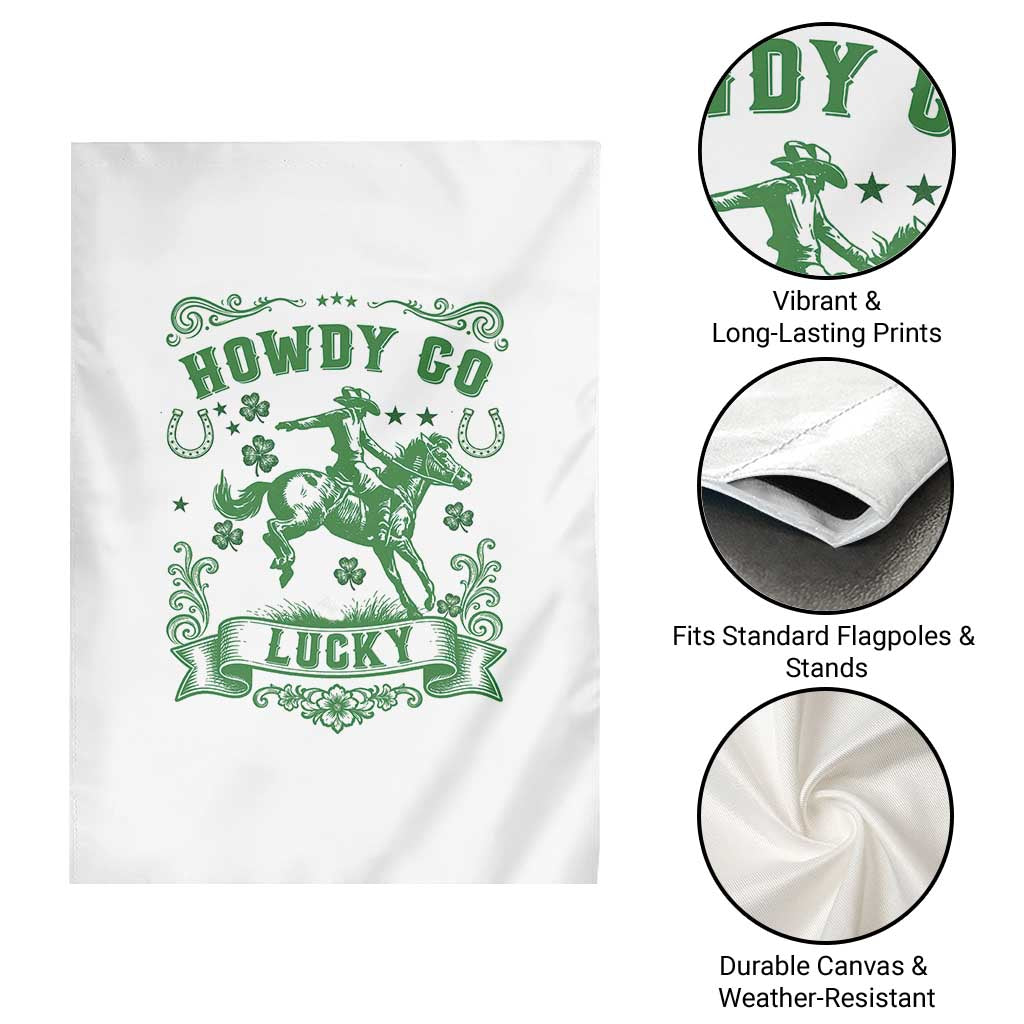 Cowboy St Patrick's Day Garden Flag Howdy Go Lucky